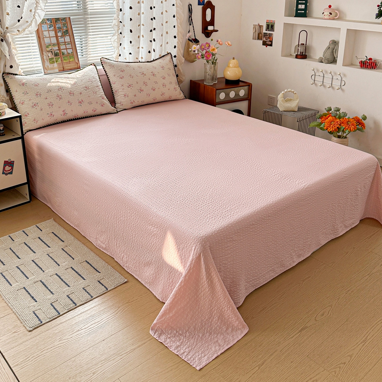 91家纺网 家纺一手货源 找家纺 南北家居 2026新款泡芙被壳针四件套 月光