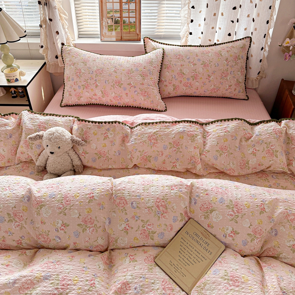 91家纺网 家纺一手货源 找家纺 南北家居 2026新款泡芙被壳针四件套 浅夏