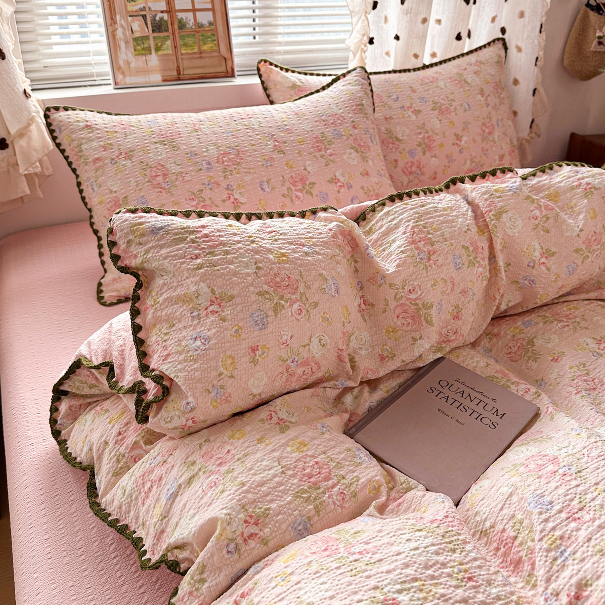 91家纺网 家纺一手货源 找家纺 南北家居 2026新款泡芙被壳针四件套 浅夏