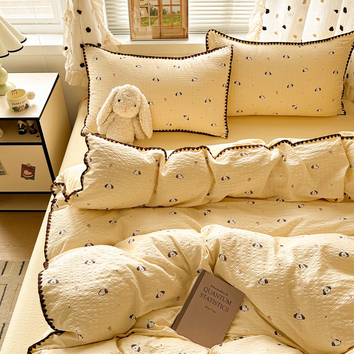 91家纺网 家纺一手货源 找家纺 南北家居 2026新款泡芙被壳针四件套 生日狗