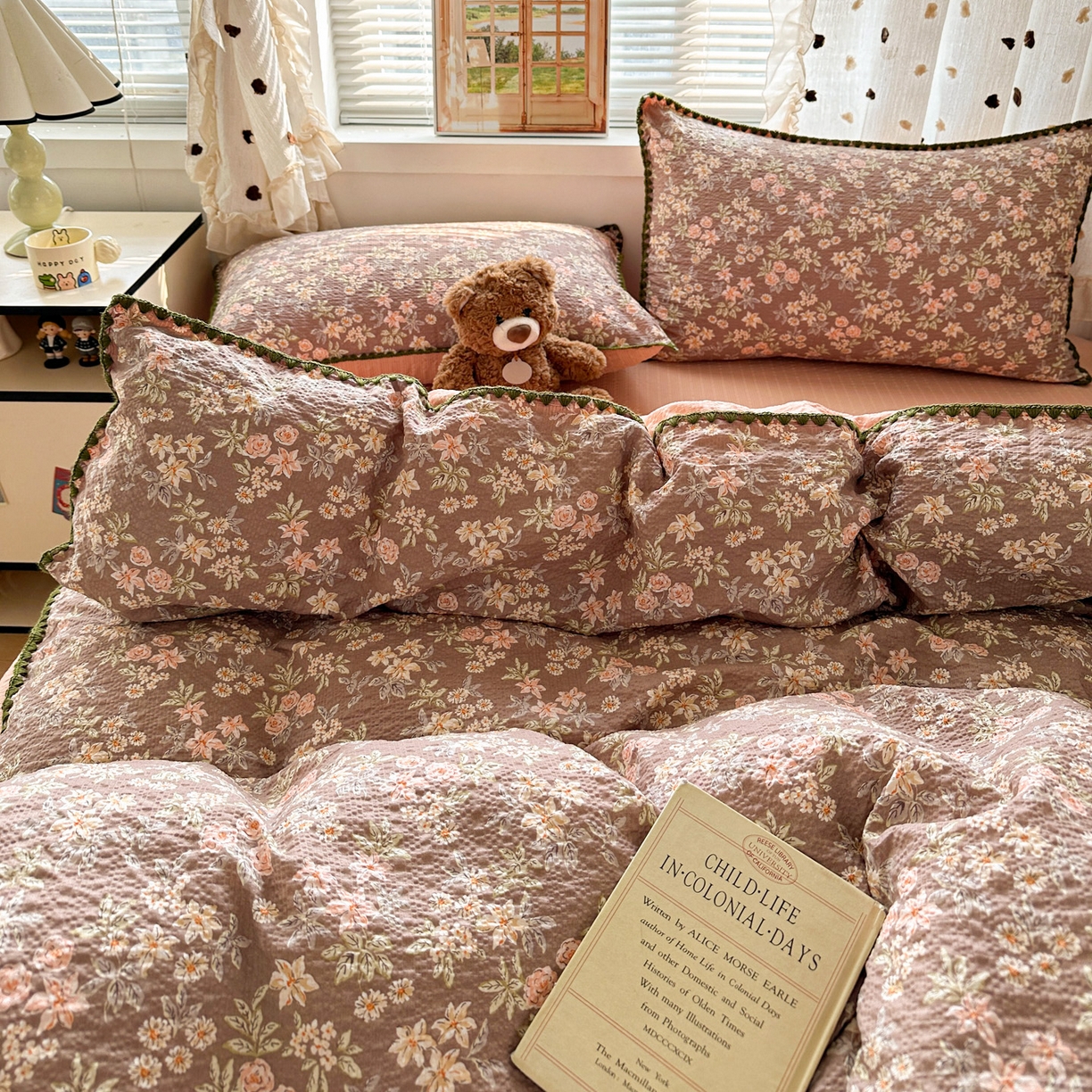 91家纺网 家纺一手货源 找家纺 南北家居 2026新款泡芙被壳针四件套 桔园