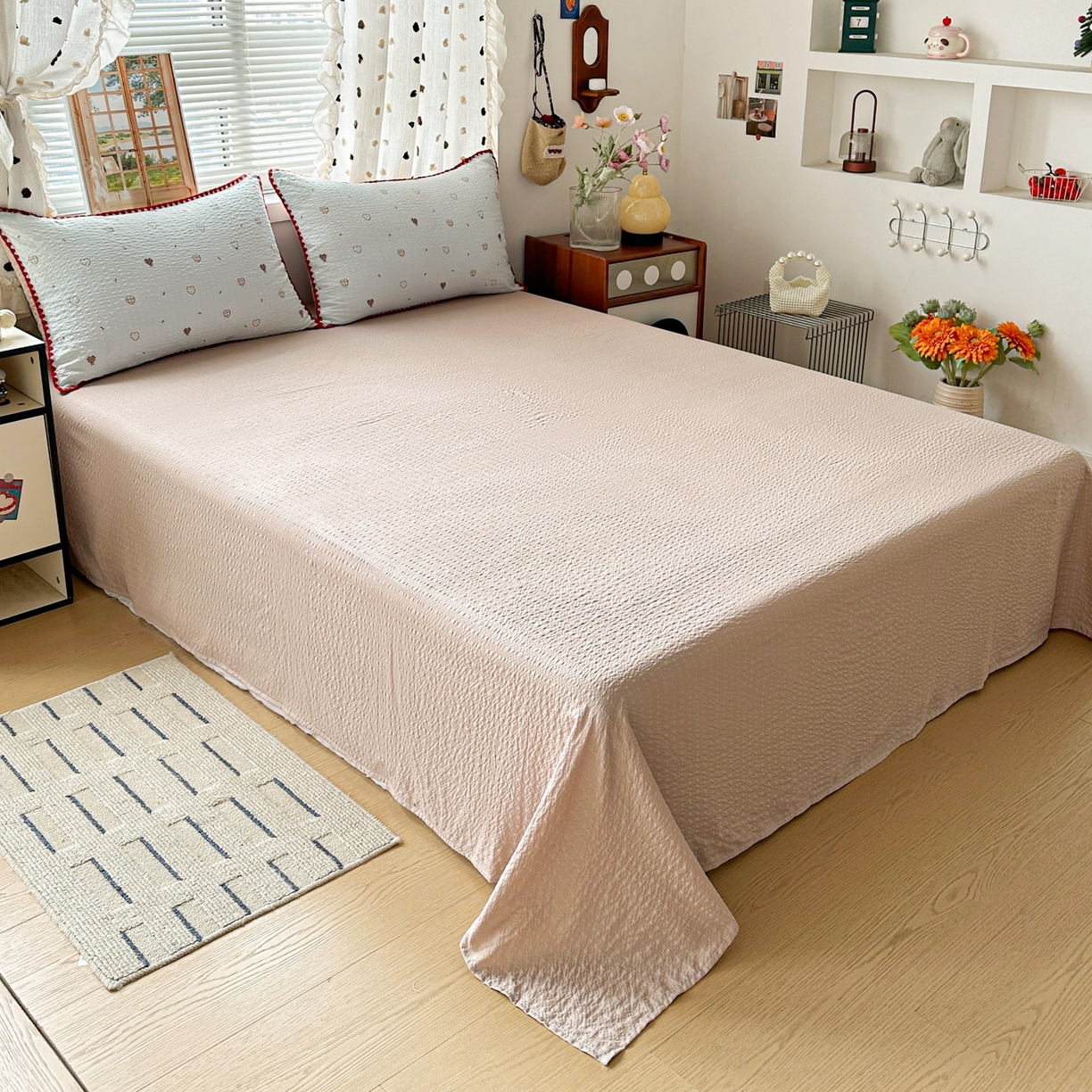 91家纺网 家纺一手货源 找家纺 南北家居 2026新款泡芙被壳针四件套 好心情