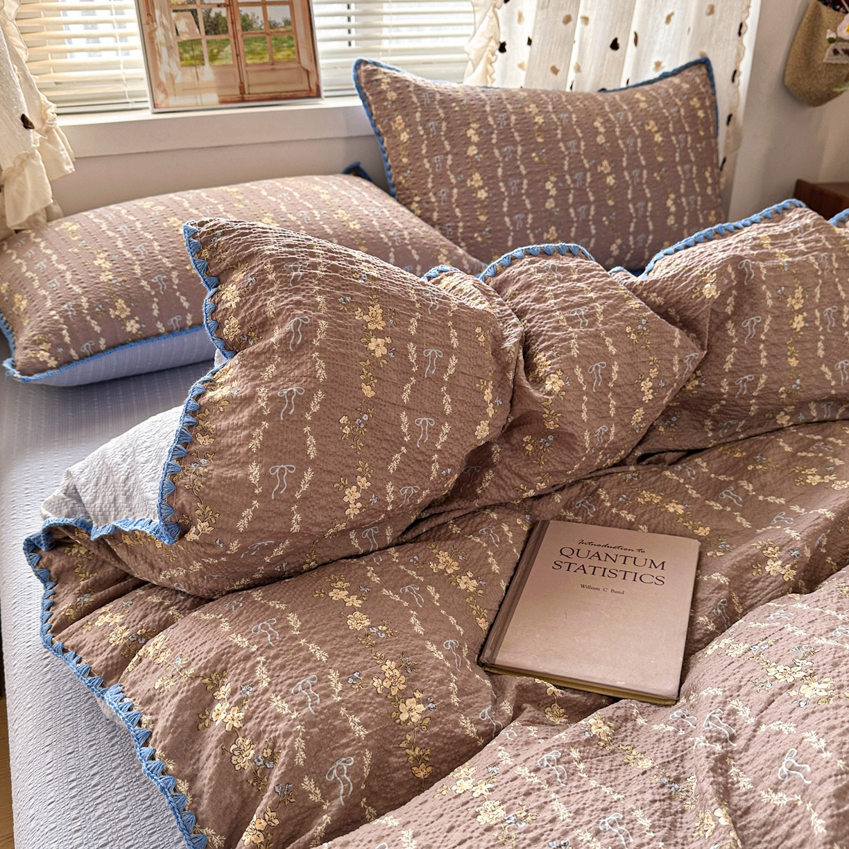 91家纺网 家纺一手货源 找家纺 南北家居 2026新款泡芙被壳针四件套 情人节咖