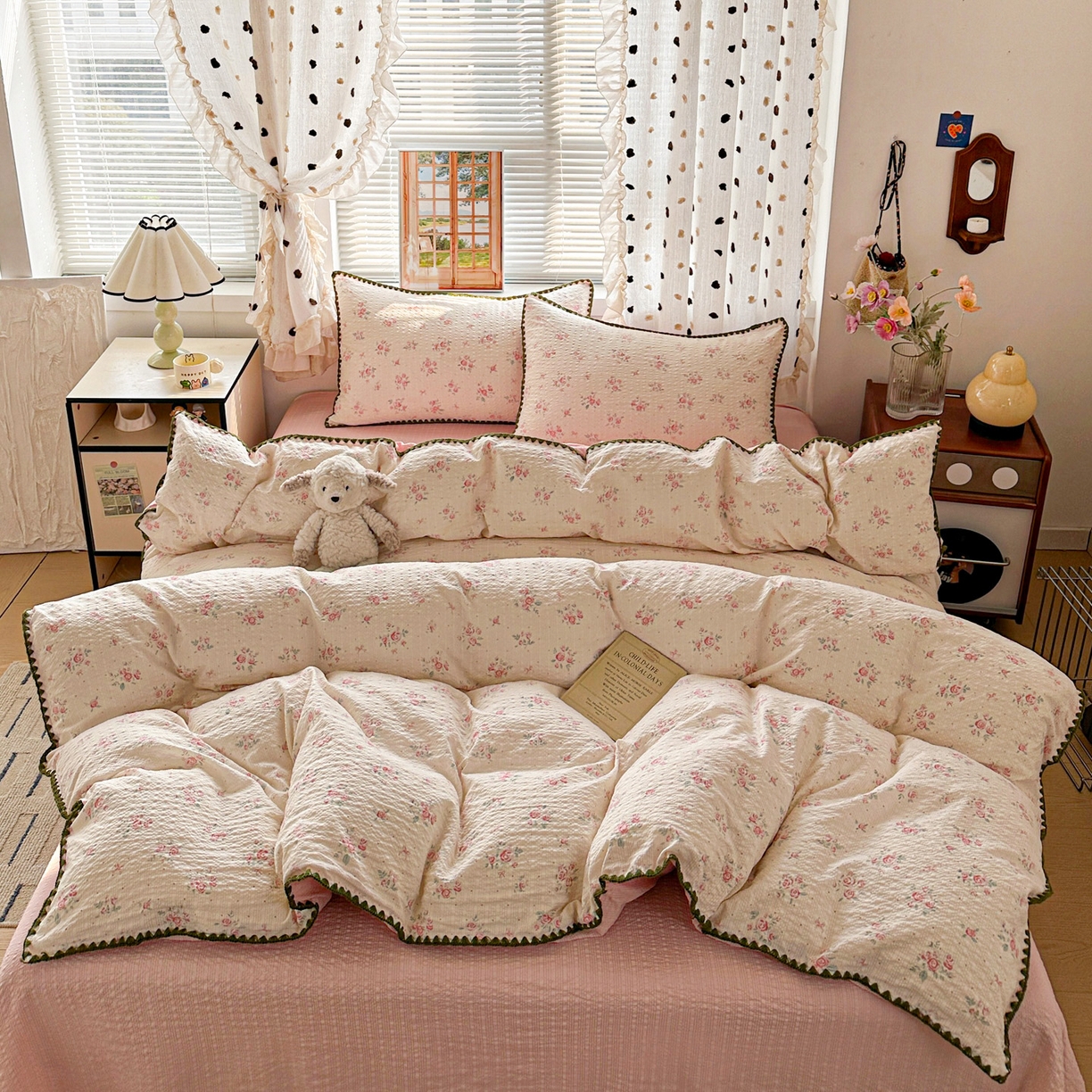 91家纺网 家纺一手货源 找家纺 南北家居 2026新款泡芙被壳针四件套 月光