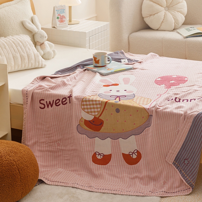 91家纺网 家纺一手货源 找家纺 （总）悦然毛巾被 2026春夏新款三层竹纤维冷感毯休闲儿童毯成人毛巾被