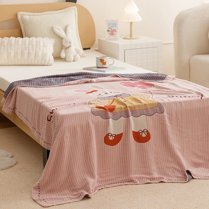 91家纺网 家纺一手货源 找家纺 （总）悦然毛巾被 2026春夏新款三层竹纤维冷感毯休闲儿童毯成人毛巾被