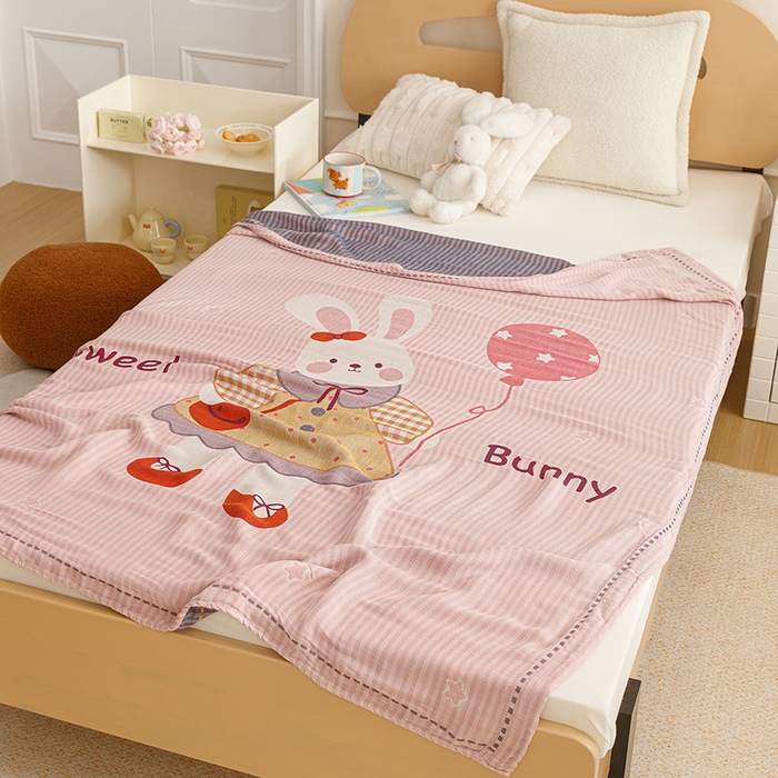 91家纺网 家纺一手货源 找家纺 （总）悦然毛巾被 2026春夏新款三层竹纤维冷感毯休闲儿童毯成人毛巾被