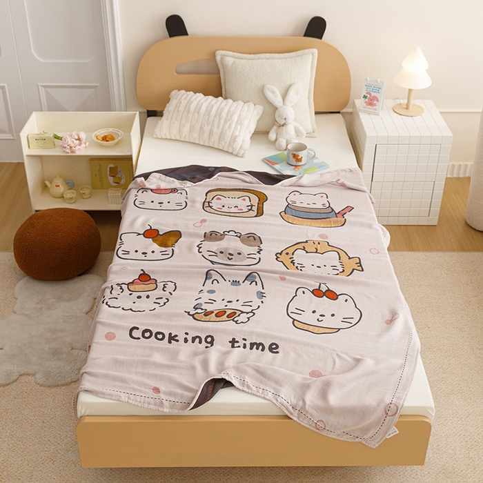 91家纺网 家纺一手货源 找家纺 （总）悦然毛巾被 2026春夏新款三层竹纤维冷感毯休闲儿童毯成人毛巾被