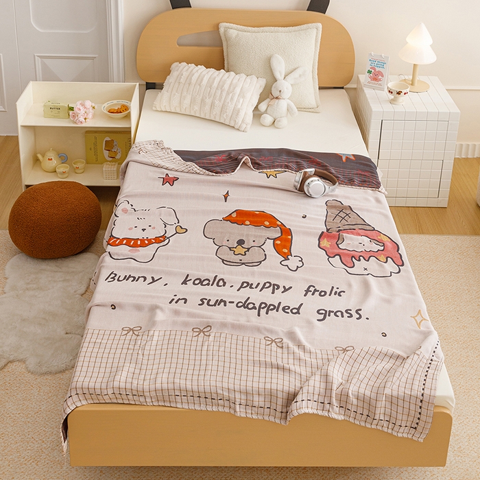 91家纺网 家纺一手货源 找家纺 （总）悦然毛巾被 2026春夏新款三层竹纤维冷感毯休闲儿童毯成人毛巾被