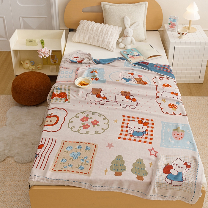 91家纺网 家纺一手货源 找家纺 （总）悦然毛巾被 2026春夏新款三层竹纤维冷感毯休闲儿童毯成人毛巾被