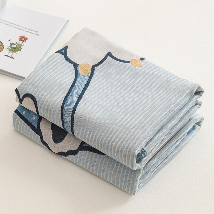 91家纺网 家纺一手货源 找家纺 悦然毛巾被 2026春夏新款三层竹纤维冷感毯休闲儿童毯成人毛巾被 汪汪小星