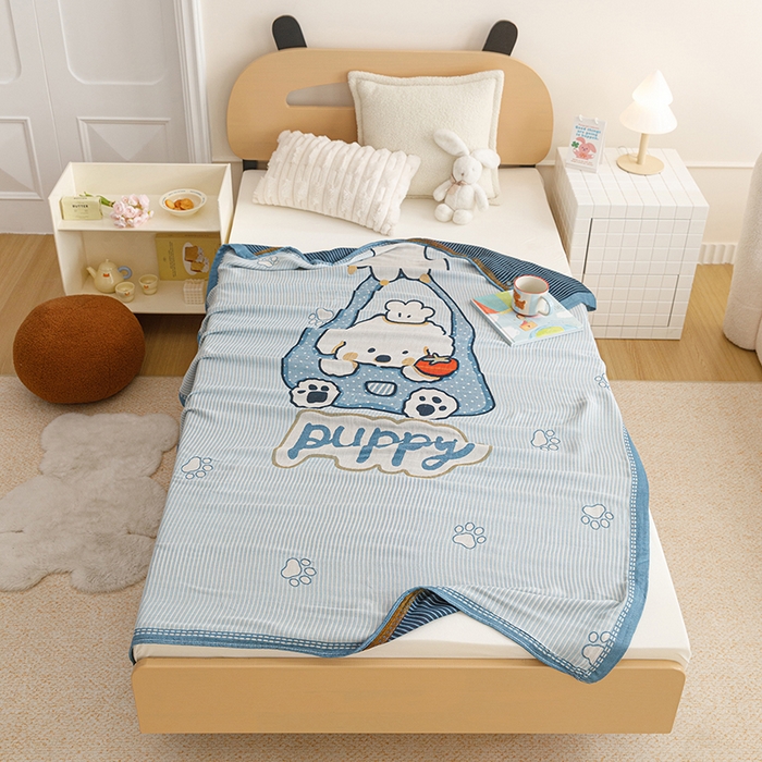 悦然毛巾被 2026春夏新款三层竹纤维冷感毯休闲儿童毯成人毛巾被 汪汪小星