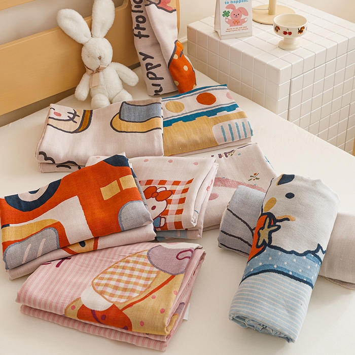 悦然毛巾被 2026春夏新款三层竹纤维冷感毯休闲儿童毯成人毛巾被 组合图仅供展示不可下单