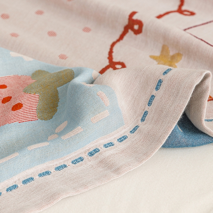 91家纺网 家纺一手货源 找家纺 悦然毛巾被 2026春夏新款三层竹纤维冷感毯休闲儿童毯成人毛巾被 森林小伙伴