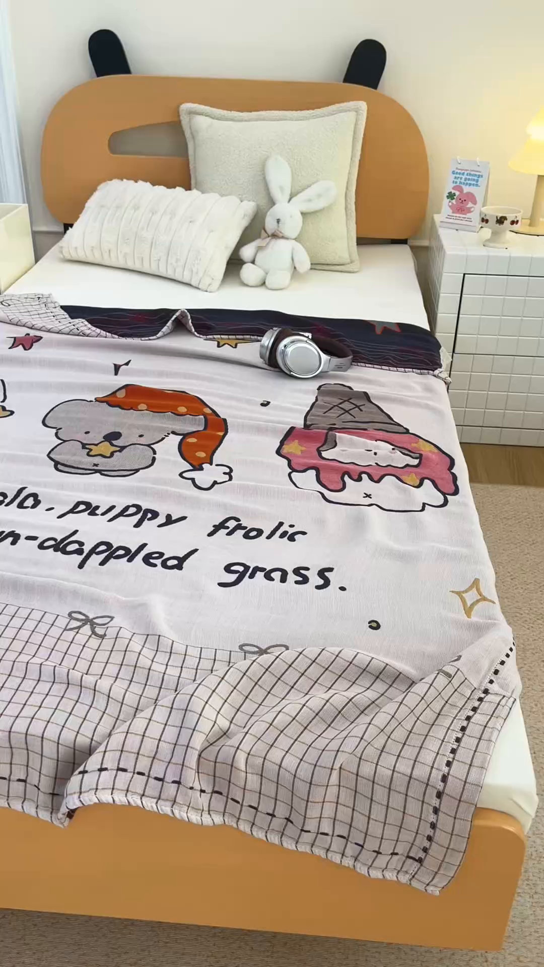 91家纺网 家纺一手货源 找家纺 悦然毛巾被 2026春夏新款三层竹纤维冷感毯休闲儿童毯成人毛巾被 小时光