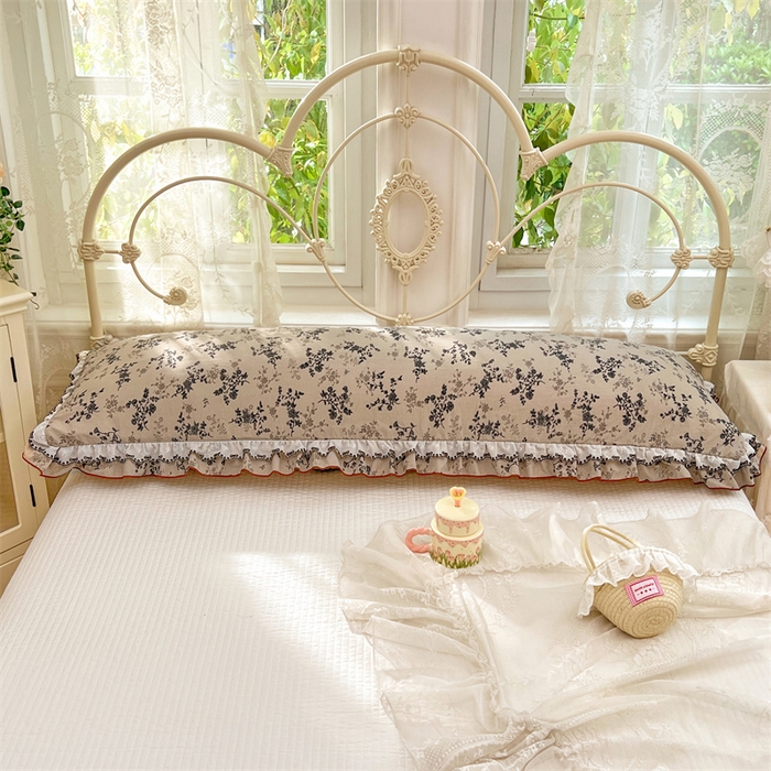 91家纺网 家纺一手货源 找家纺 梦舒羽 2026新款A类云朵棉蕾丝双层花边枕套加长双人情侣1.8米枕芯内胆套1.5m枕头 花时令