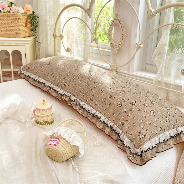 91家纺网 家纺一手货源 找家纺 梦舒羽 2026新款A类云朵棉蕾丝双层花边枕套加长双人情侣1.8米枕芯内胆套1.5m枕头 黎梦