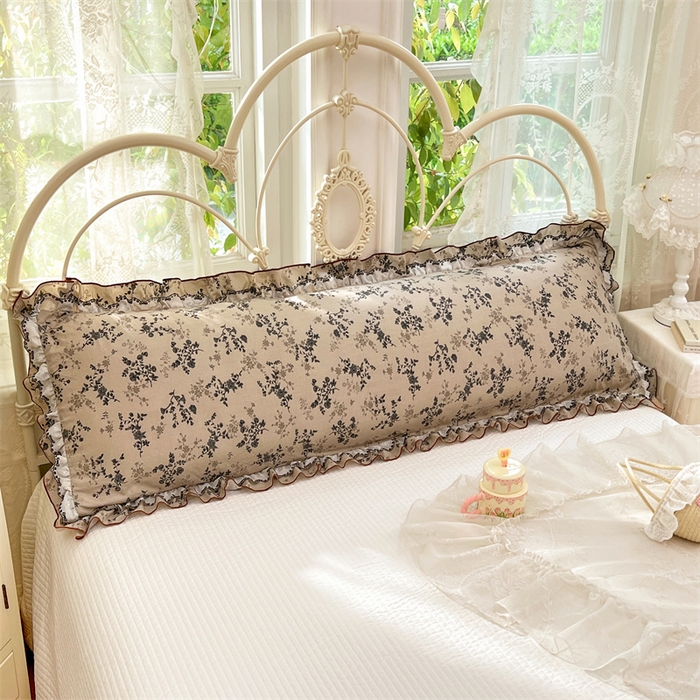 91家纺网 家纺一手货源 找家纺 梦舒羽 2026新款A类云朵棉蕾丝双层花边枕套加长双人情侣1.8米枕芯内胆套1.5m枕头 花时令