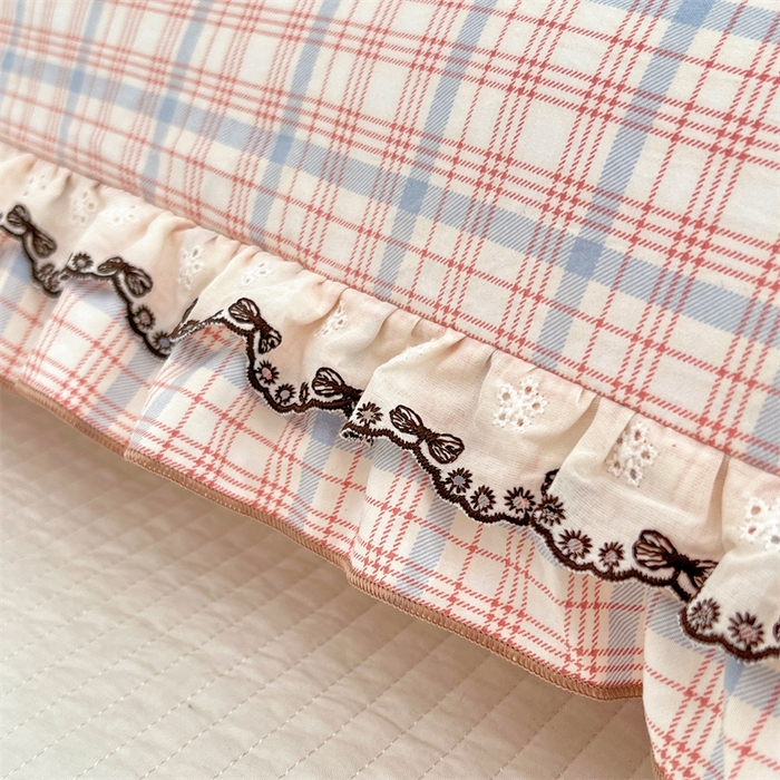 91家纺网 家纺一手货源 找家纺 梦舒羽 2026新款A类云朵棉蕾丝双层花边枕套加长双人情侣1.8米枕芯内胆套1.5m枕头 幸运熊