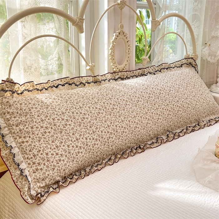 梦舒羽 2026新款A类云朵棉蕾丝双层花边枕套加长双人情侣1.8米枕芯内胆套1.5m枕头 浮影