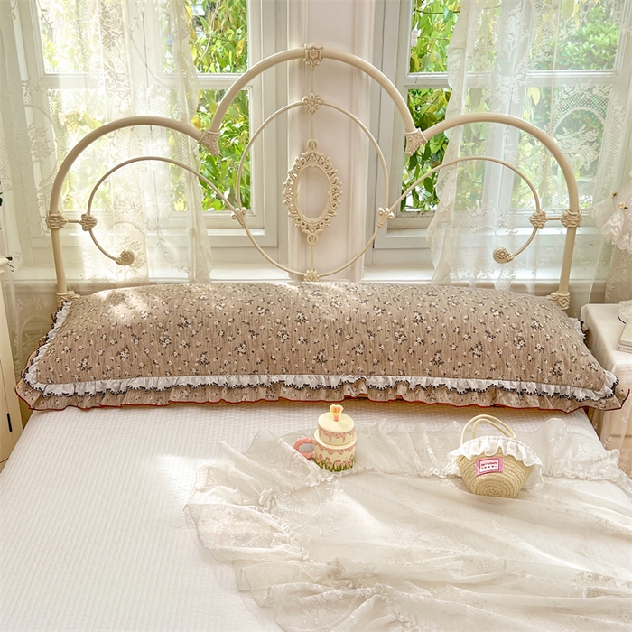 91家纺网 家纺一手货源 找家纺 梦舒羽 2026新款A类云朵棉蕾丝双层花边枕套加长双人情侣1.8米枕芯内胆套1.5m枕头 黎梦