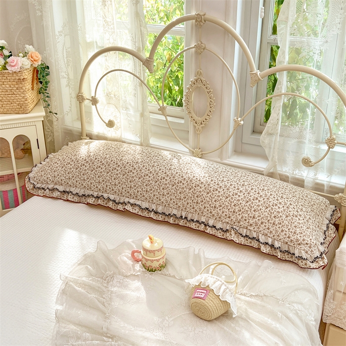 91家纺网 家纺一手货源 找家纺 梦舒羽 2026新款A类云朵棉蕾丝双层花边枕套加长双人情侣1.8米枕芯内胆套1.5m枕头 浮影