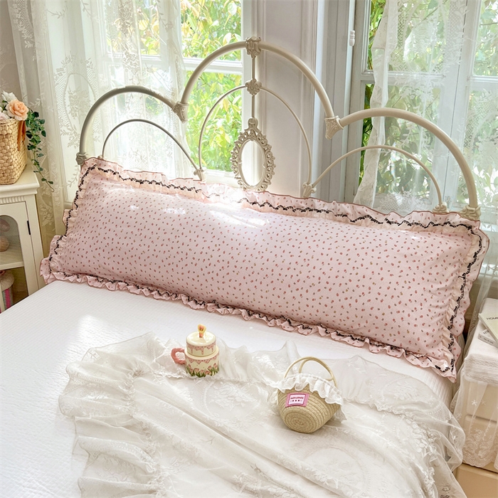 91家纺网 家纺一手货源 找家纺 梦舒羽 2026新款A类云朵棉蕾丝双层花边枕套加长双人情侣1.8米枕芯内胆套1.5m枕头 花田洛