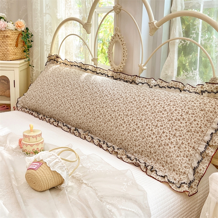 91家纺网 家纺一手货源 找家纺 梦舒羽 2026新款A类云朵棉蕾丝双层花边枕套加长双人情侣1.8米枕芯内胆套1.5m枕头 浮影