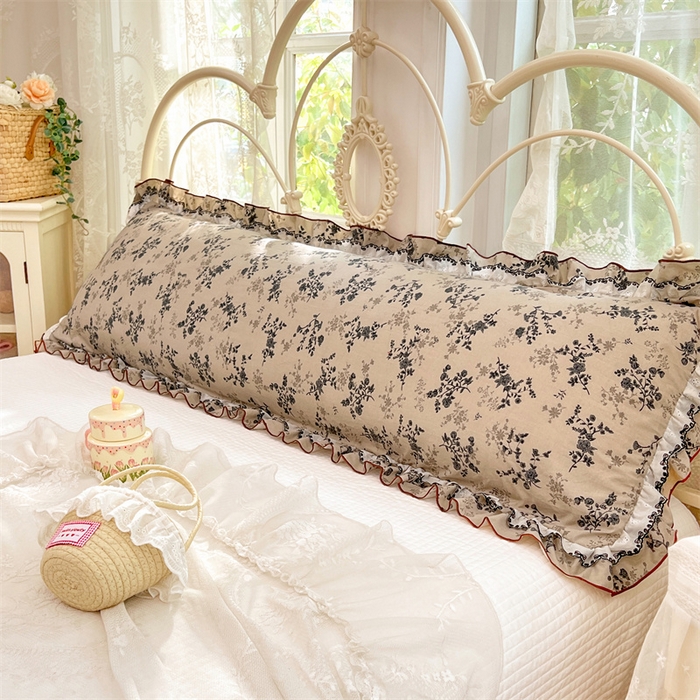 91家纺网 家纺一手货源 找家纺 梦舒羽 2026新款A类云朵棉蕾丝双层花边枕套加长双人情侣1.8米枕芯内胆套1.5m枕头 花时令