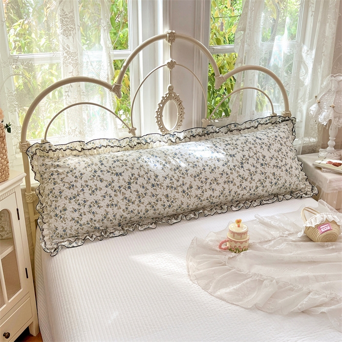 91家纺网 家纺一手货源 找家纺 梦舒羽 2026新款A类云朵棉蕾丝双层花边枕套加长双人情侣1.8米枕芯内胆套1.5m枕头 蓝岛风铃