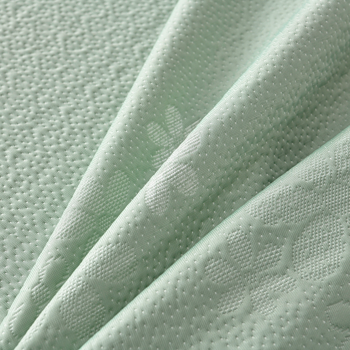 91家纺网 家纺一手货源 找家纺 畅畅家纺 2026春夏新款夏季3D立体冰豆豆凉席席子床裙三件套 花香怡人-绿