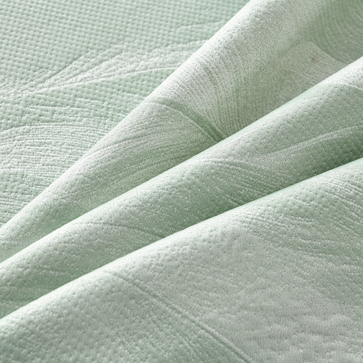 91家纺网 家纺一手货源 找家纺 畅畅家纺 2026春夏新款夏季3D立体冰豆豆凉席席子床裙三件套 微风轻羽-绿