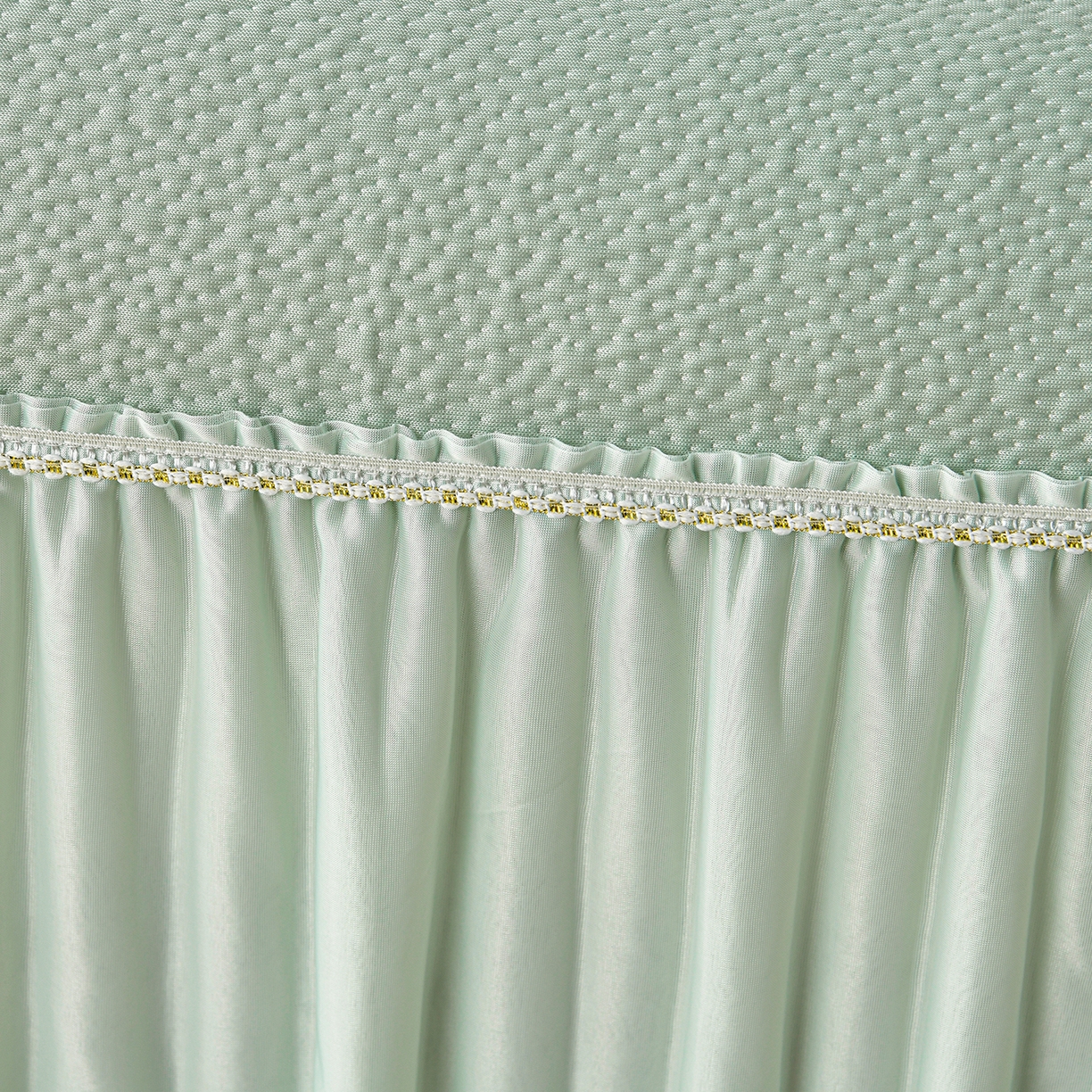 91家纺网 家纺一手货源 找家纺 畅畅家纺 2026春夏新款夏季3D立体冰豆豆凉席席子床裙三件套 香漫-绿