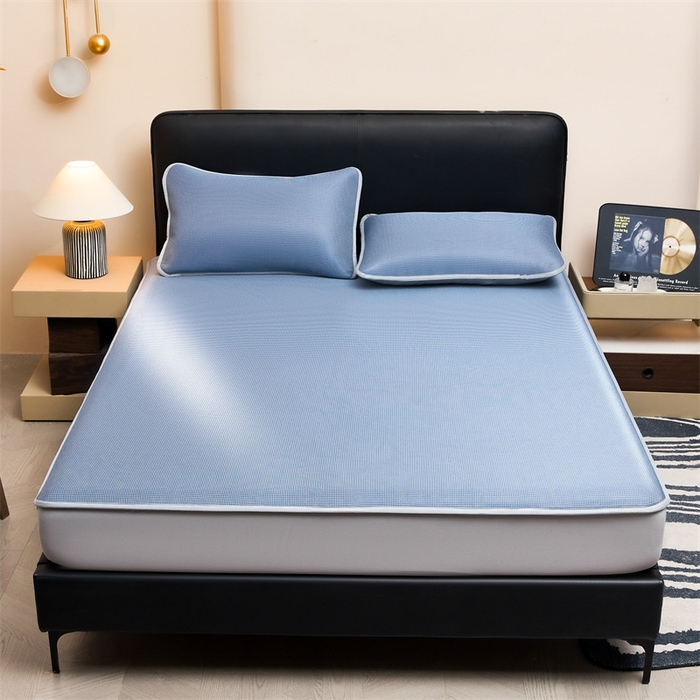 91家纺网 家纺一手货源 找家纺 （总）女子家纺 2026新款碳光冰丝床笠款加厚三明治凉感凉席保护套夏季床罩席子凉席