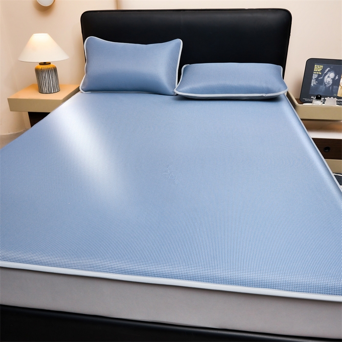 91家纺网 家纺一手货源 找家纺 （总）女子家纺 2026新款碳光冰丝床笠款加厚三明治凉感凉席保护套夏季床罩席子凉席