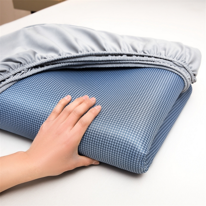 91家纺网 家纺一手货源 找家纺 女子家纺 2026新款碳光冰丝床笠款加厚三明治凉感凉席保护套夏季床罩席子凉席 千鸟格-床笠款-海星蓝