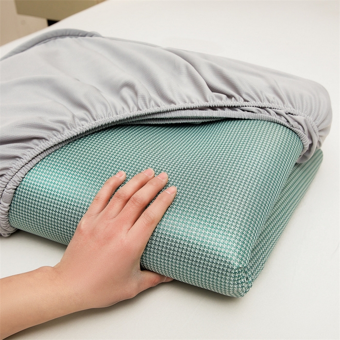 91家纺网 家纺一手货源 找家纺 女子家纺 2026新款碳光冰丝床笠款加厚三明治凉感凉席保护套夏季床罩席子凉席 千鸟格-床笠款-松石绿
