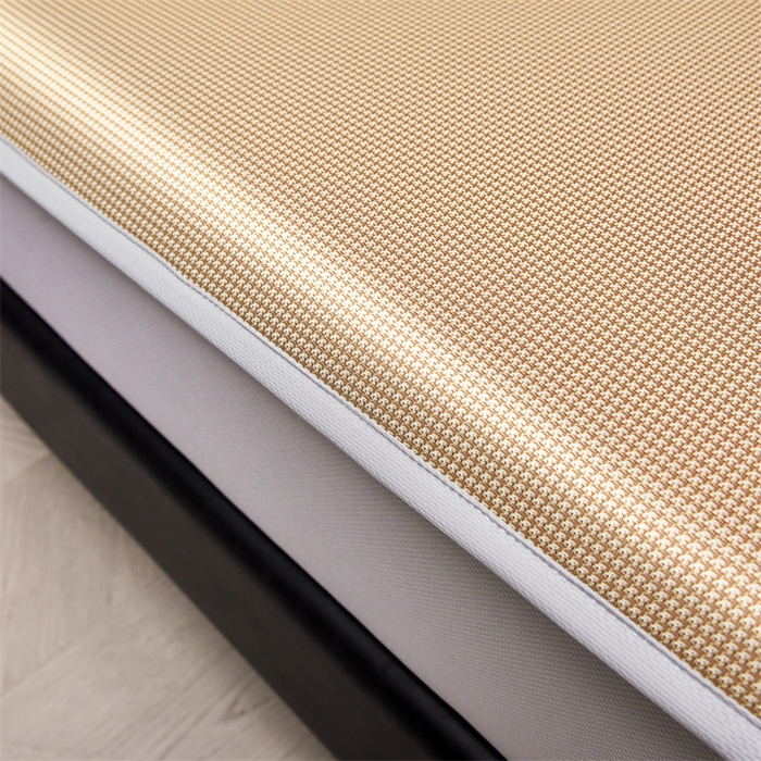 91家纺网 家纺一手货源 找家纺 女子家纺 2026新款碳光冰丝床笠款加厚三明治凉感凉席保护套夏季床罩席子凉席 千鸟格-床笠款-香槟金