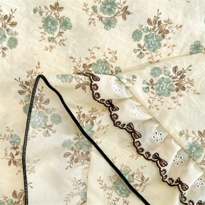 91家纺网 家纺一手货源 找家纺 圣比熊 2026新款A类云朵棉蕾丝双层花边枕套加长双人情侣1.8米枕芯内胆套1.5m枕头 绿涧