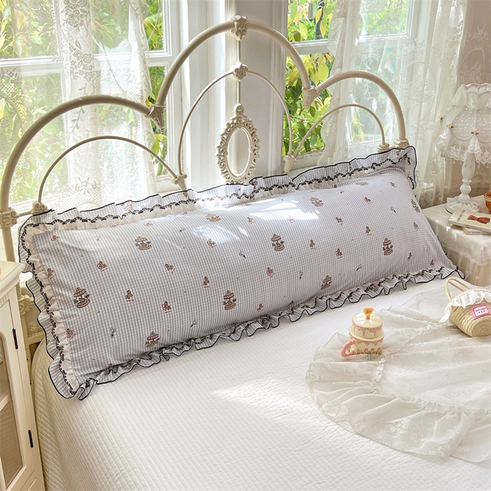 91家纺网 家纺一手货源 找家纺 圣比熊 2026新款A类云朵棉蕾丝双层花边枕套加长双人情侣1.8米枕芯内胆套1.5m枕头 旋转木马