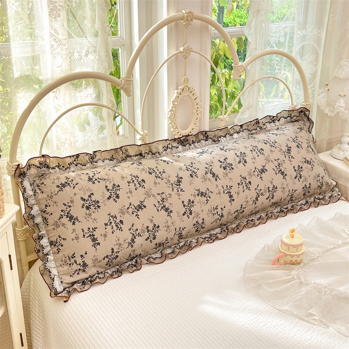 91家纺网 家纺一手货源 找家纺 圣比熊 2026新款A类云朵棉蕾丝双层花边枕套加长双人情侣1.8米枕芯内胆套1.5m枕头 花时令