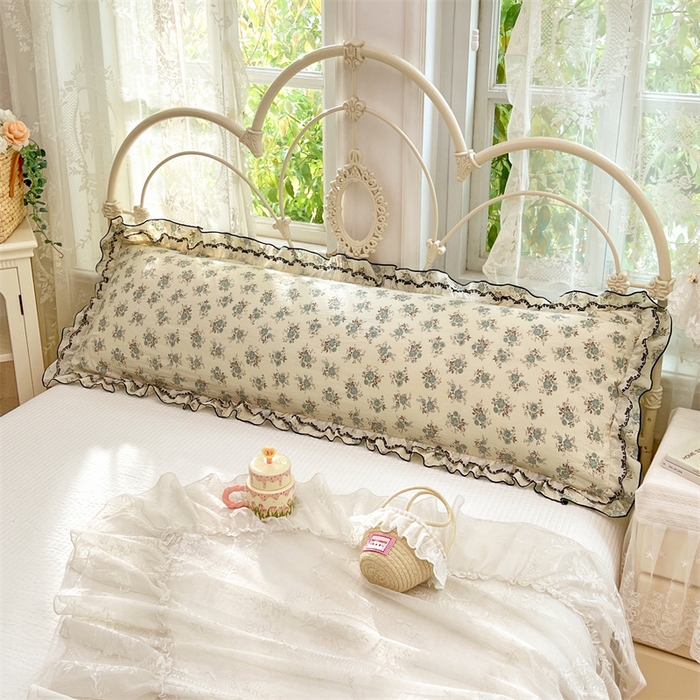 91家纺网 家纺一手货源 找家纺 圣比熊 2026新款A类云朵棉蕾丝双层花边枕套加长双人情侣1.8米枕芯内胆套1.5m枕头 绿涧