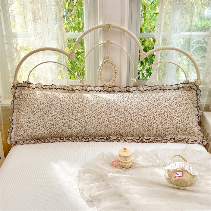 91家纺网 家纺一手货源 找家纺 圣比熊 2026新款A类云朵棉蕾丝双层花边枕套加长双人情侣1.8米枕芯内胆套1.5m枕头 浮影