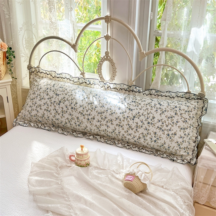 91家纺网 家纺一手货源 找家纺 圣比熊 2026新款A类云朵棉蕾丝双层花边枕套加长双人情侣1.8米枕芯内胆套1.5m枕头 蓝岛风铃