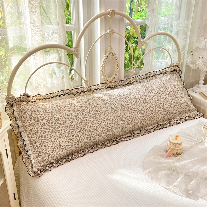 91家纺网 家纺一手货源 找家纺 圣比熊 2026新款A类云朵棉蕾丝双层花边枕套加长双人情侣1.8米枕芯内胆套1.5m枕头 浮影