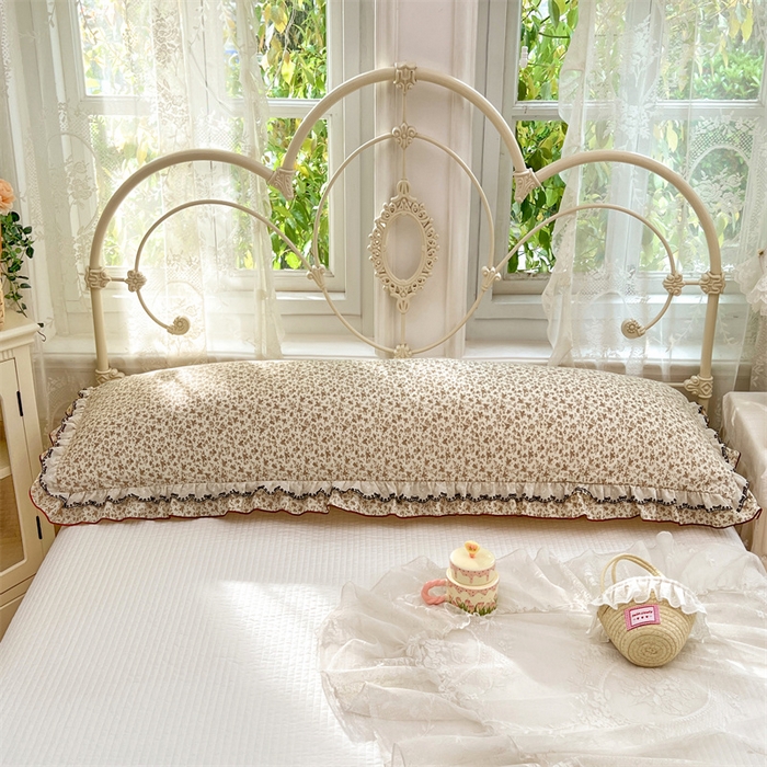 91家纺网 家纺一手货源 找家纺 圣比熊 2026新款A类云朵棉蕾丝双层花边枕套加长双人情侣1.8米枕芯内胆套1.5m枕头 浮影