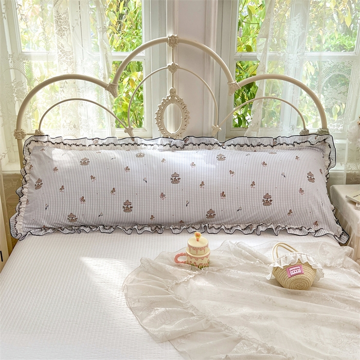 91家纺网 家纺一手货源 找家纺 圣比熊 2026新款A类云朵棉蕾丝双层花边枕套加长双人情侣1.8米枕芯内胆套1.5m枕头 旋转木马