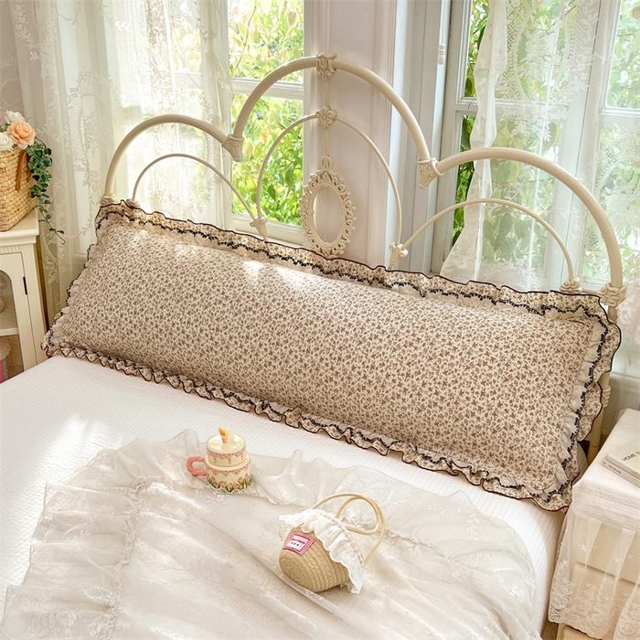 91家纺网 家纺一手货源 找家纺 圣比熊 2026新款A类云朵棉蕾丝双层花边枕套加长双人情侣1.8米枕芯内胆套1.5m枕头 浮影