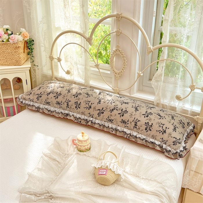 91家纺网 家纺一手货源 找家纺 圣比熊 2026新款A类云朵棉蕾丝双层花边枕套加长双人情侣1.8米枕芯内胆套1.5m枕头 花时令