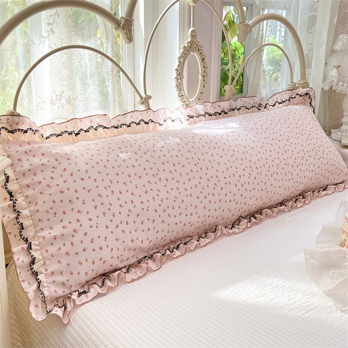 圣比熊 2026新款A类云朵棉蕾丝双层花边枕套加长双人情侣1.8米枕芯内胆套1.5m枕头 花田洛